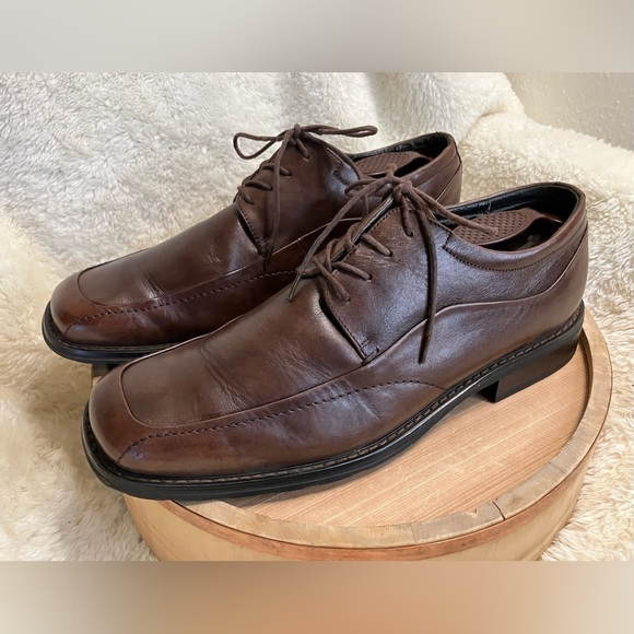 EUC Florsheim Cornell Leather Brown Oxfords Derby Dress Shoes Size 12 - Picture 1 of 8
